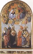 Sandro Botticelli Coronation of the Virgin,with Sts john the Evangelist,Augustine,Jerome and Eligius or San Marco Altarpiece oil painting artist